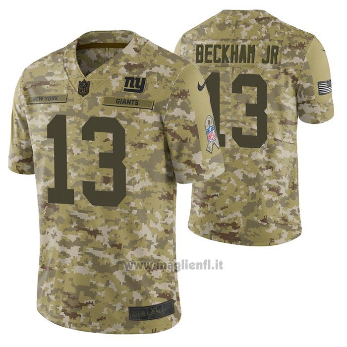 Maglia NFL Limited New York Giants 13 Odell Beckham Jr. 2018 Salute To Service Camuffamento
